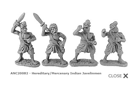 Hereditary/Mercenary Indian Javelinmen (random 8 of 4 designs)