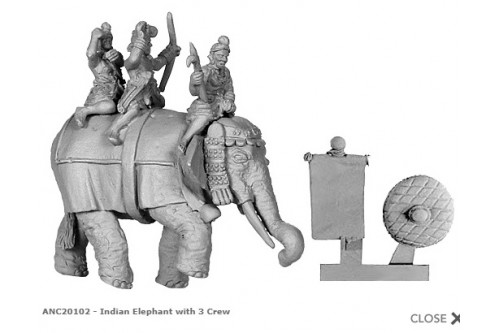 Indian Elephant w/4 crew (4 variants)