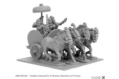 Indian General''s 4-horsed chariot w/ 4 crew'