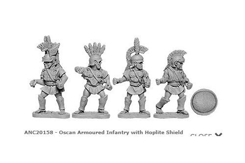 Oscan Armoured Infantry w/Hoplite Shields (random 8 of 4 designs)