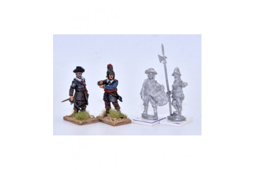 Command 1. 4x figs: officer, Sergeant, Standard Bearer, Drummer